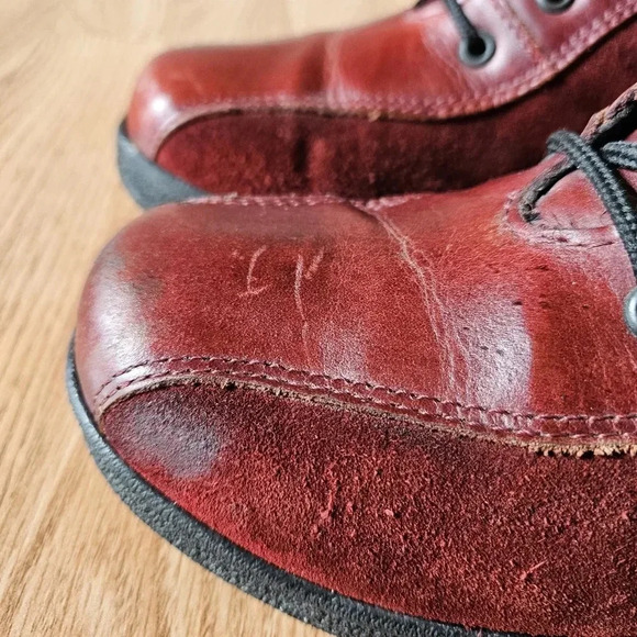 Saute Mouton Riley Suede Leather Boho Fall Winter Women's Ankle Boots Red  Sz 38 - Picture 11 of 16